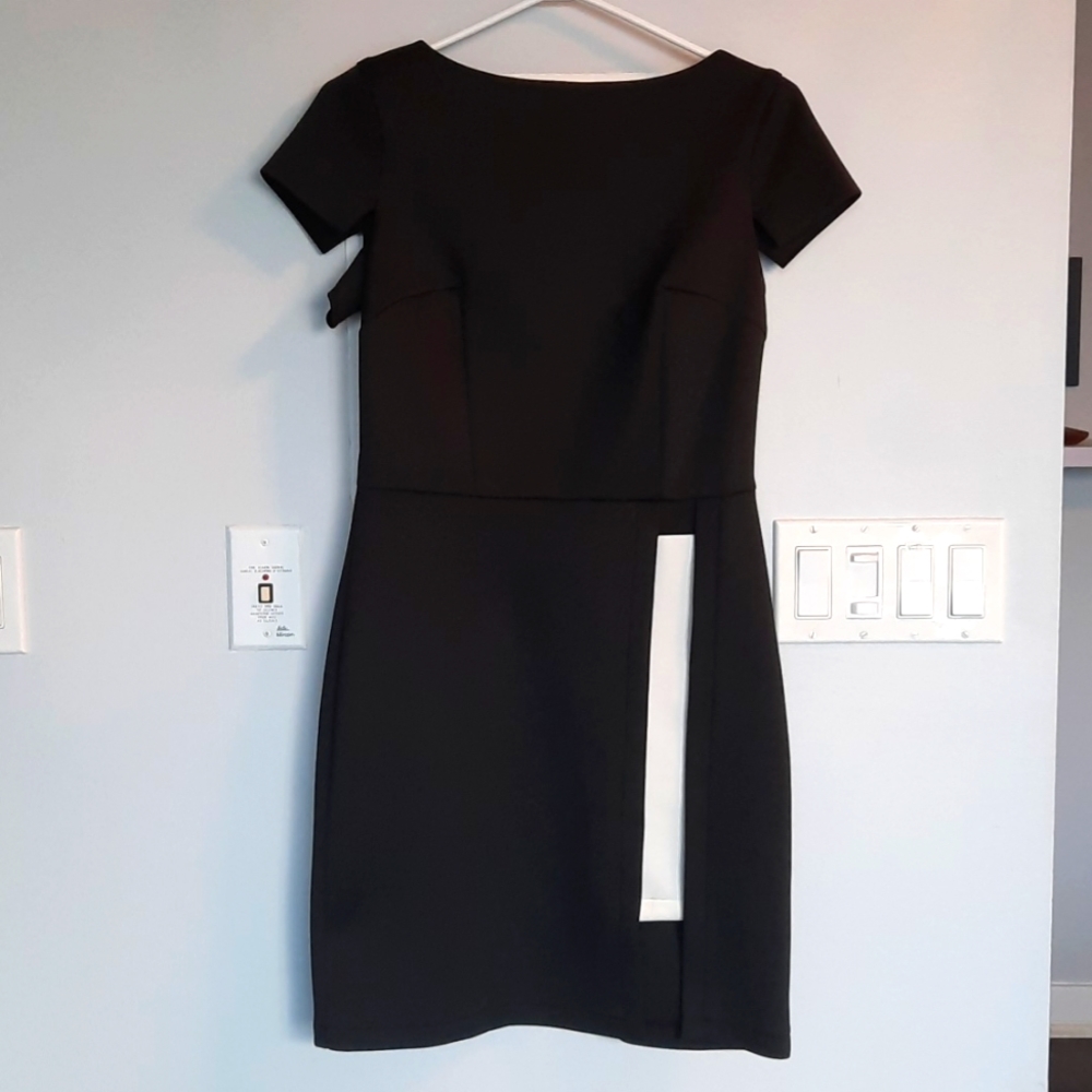 Asos black dress with white detailing - size US 6